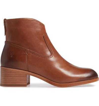 Shop Frye Claire Bootie In Cognac Leather