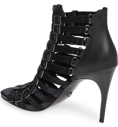 Shop Donna Karan Kat High Sandal In Black Calf/ Satin