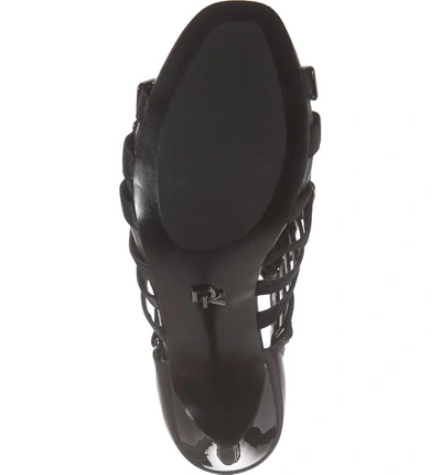 Shop Donna Karan Kat High Sandal In Black Calf/ Satin