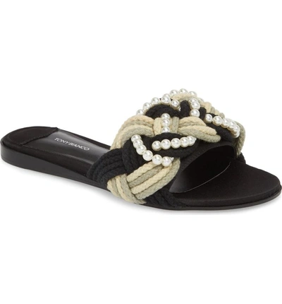 Shop Tony Bianco Josie Slide Sandal In Rope/ Pearl Fabric