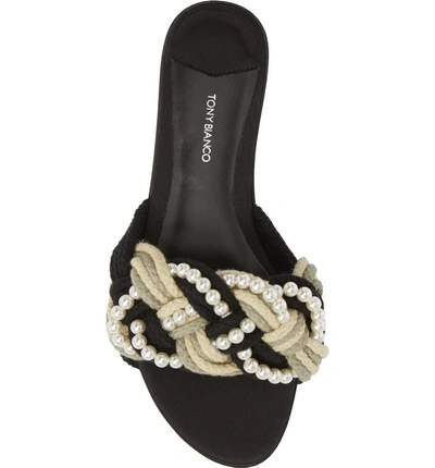 Shop Tony Bianco Josie Slide Sandal In Rope/ Pearl Fabric