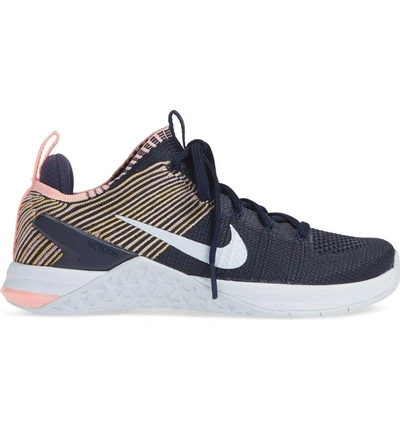 Shop Nike Metcon Dsx Flyknit 2 Training Shoe In College Navy/ Blue Tint/ Pink