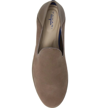 Shop T Tahari Jamie Convertible Flat In Deep Mushroom Nubuck Leather