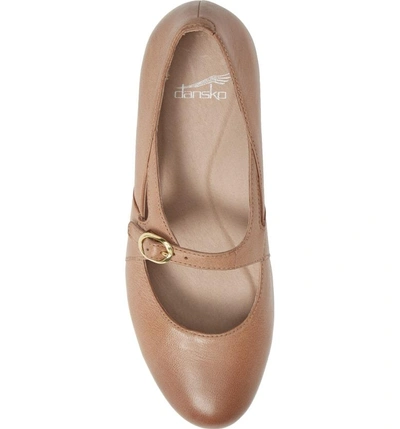 Shop Dansko Peyton Mary Jane In Sand Burnished Nubuck Leather