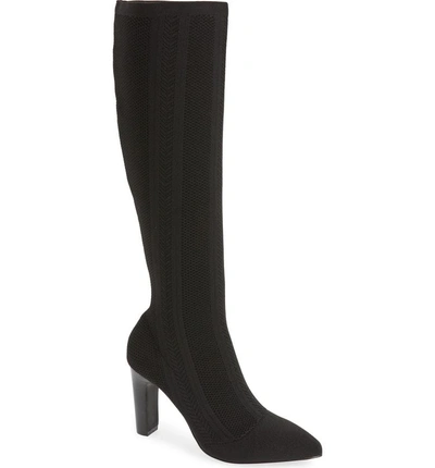 Shop Charles By Charles David Davis Knit Boot In Black Fabric