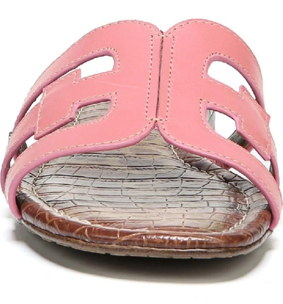 Shop Sam Edelman Bay Cutout Slide Sandal In Sugar Pink Leather