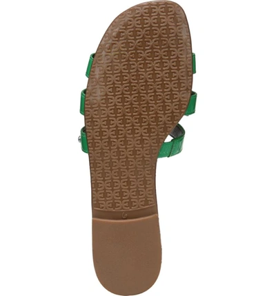 Shop Sam Edelman Bay Cutout Slide Sandal In Leaf Green Patent Leather