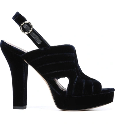 Shop Diane Von Furstenberg Tabby Platform Sandal In Navy