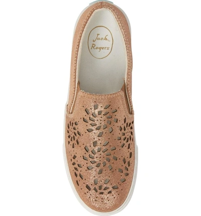 Shop Jack Rogers Violet Slip-on Sneaker In Rose Gold Leather