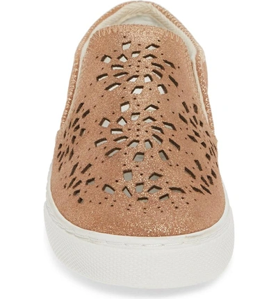Shop Jack Rogers Violet Slip-on Sneaker In Rose Gold Leather