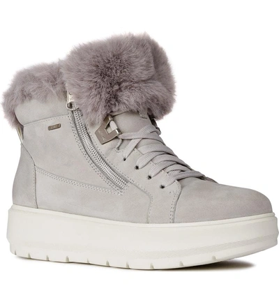 Geox Abx Faux-fur Cuff Sneaker In Light Grey | ModeSens
