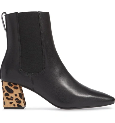 Shop Matisse Off Duty Genuine Calf Hair Chelsea Bootie In Black Leather