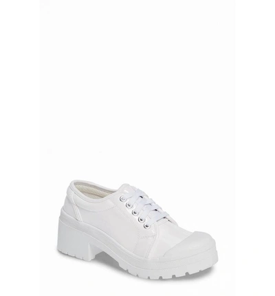 Shop Jeffrey Campbell Award Platform Sneaker In White Faux Patent Leather