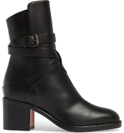 Shop Christian Louboutin Karistrap Bootie In Black Leather