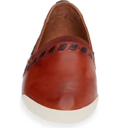 Shop Frye Melanie Whipstitch Slip-on Flat In Red Clay Leather