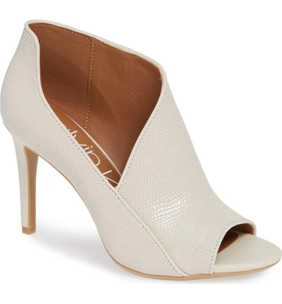 Shop Calvin Klein Nastassia Peep Toe Pump In Soft White Leather