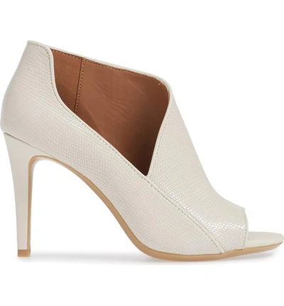 Shop Calvin Klein Nastassia Peep Toe Pump In Soft White Leather