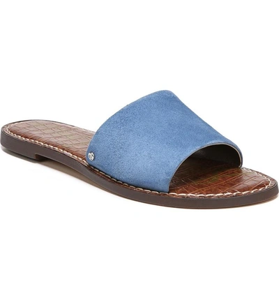 Shop Sam Edelman Gio Slide Sandal In Denim Blue Suede