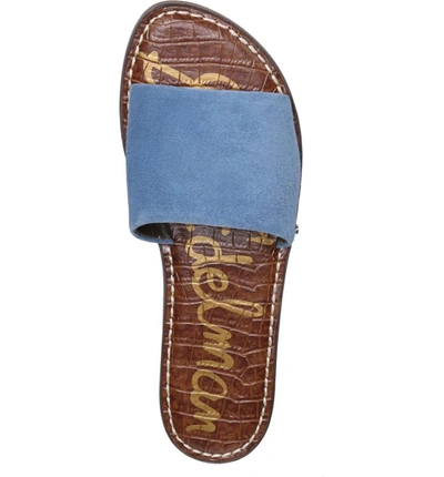 Shop Sam Edelman Gio Slide Sandal In Denim Blue Suede