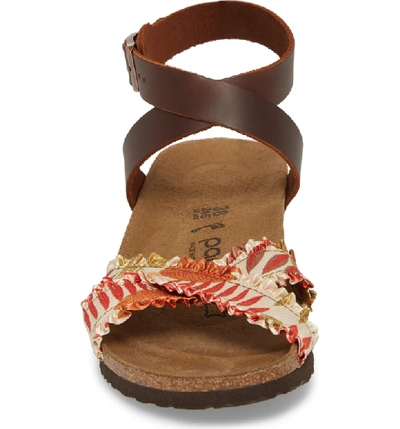 Shop Birkenstock Lola Wedge Sandal In Flower Frill Brown Fabric