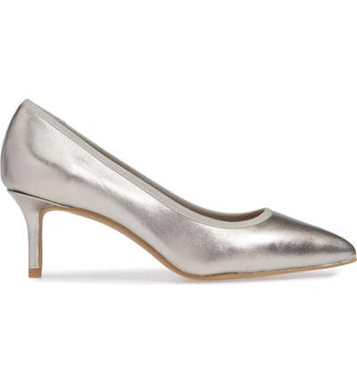 Shop Nic + Zoe Cora Pointy Toe Pump In Pewter Leather