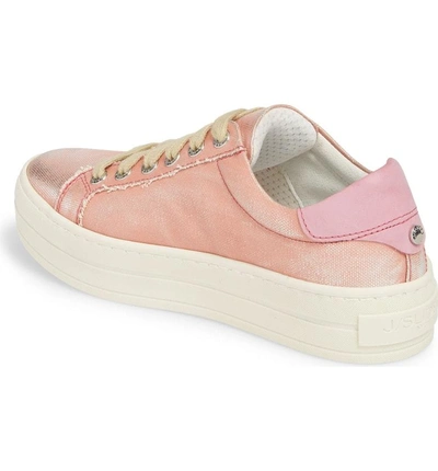 Shop Jslides Heather Platform Sneaker In Pink Canvas Fabric