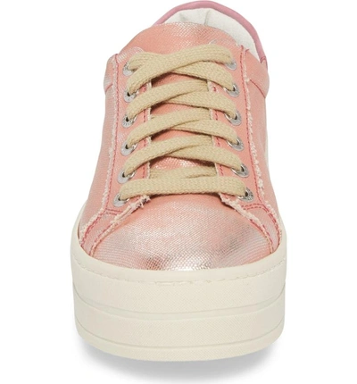 Shop Jslides Heather Platform Sneaker In Pink Canvas Fabric
