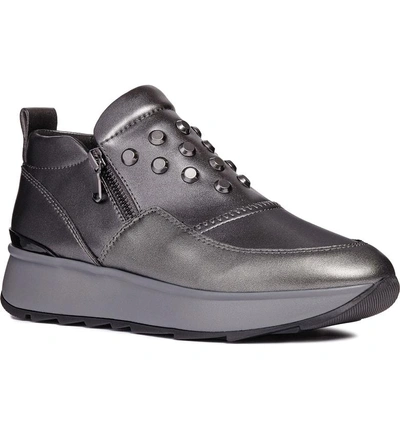 Geox Gendry Sneaker In Gun/ Dark Grey Leather | ModeSens