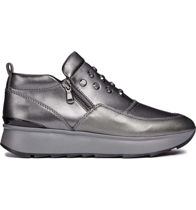 Geox Gendry Sneaker In Gun/ Dark Grey Leather | ModeSens