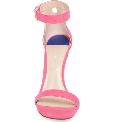 Shop Stuart Weitzman 100squarenudist Sandal In Flamingo Suede
