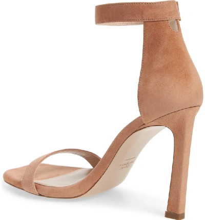 Shop Stuart Weitzman 100squarenudist Sandal In Naked Seda Suede