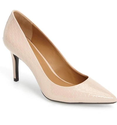 Shop Calvin Klein 'gayle' Pointy Toe Pump In Blush Print Patent Leather