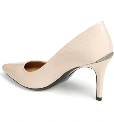 Shop Calvin Klein 'gayle' Pointy Toe Pump In Blush Print Patent Leather
