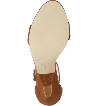Shop Pelle Moda Krista Cone Heel Sandal In Cognac Suede