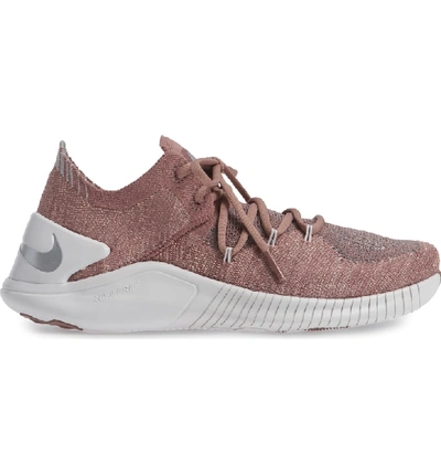 Shop Nike Free Tr Flyknit 3 Training Shoe In Smokey Mauve/ Silver/ Grey