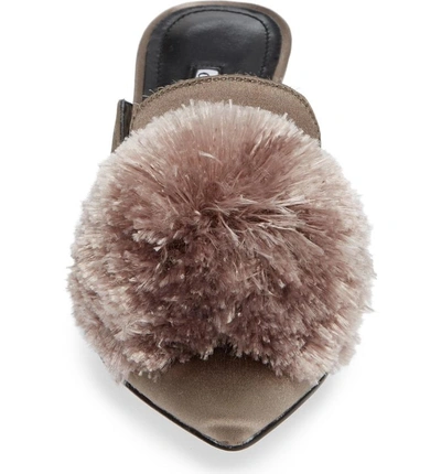 Shop Charles David Adelle Pompom Loafer Mule In Taupe Satin