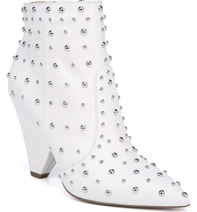 Shop Sam Edelman Roya Studded Boot In Bright White Leather