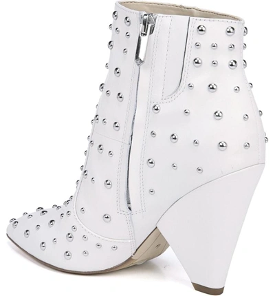 Shop Sam Edelman Roya Studded Boot In Bright White Leather