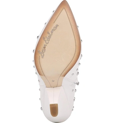 Shop Sam Edelman Roya Studded Boot In Bright White Leather