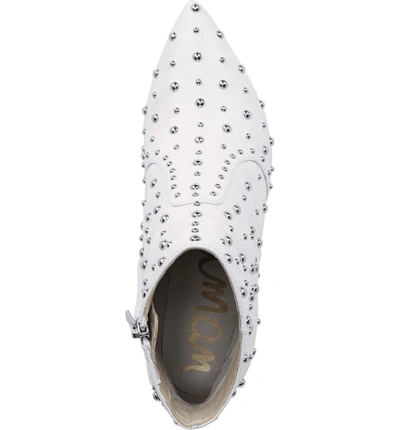 Shop Sam Edelman Roya Studded Boot In Bright White Leather