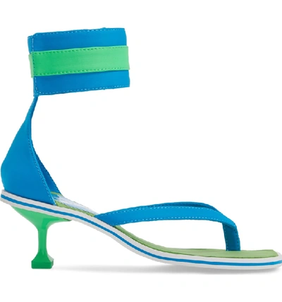 Shop Jeffrey Campbell Dribble Cuff Pedestal Sandal In Green Blue Neoprene Combo