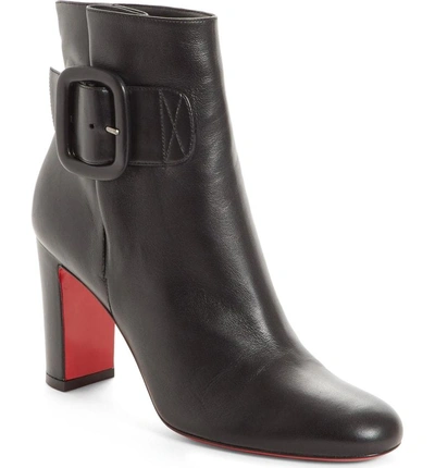 Shop Christian Louboutin Tres Olivia Buckle Bootie In Black Leather