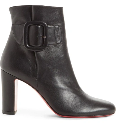 Shop Christian Louboutin Tres Olivia Buckle Bootie In Black Leather