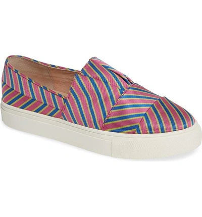 Shop Cecelia New York Rooney Slip-on Sneaker In Pink/ Yellow/ Blue Fabric