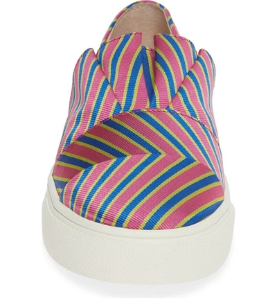 Shop Cecelia New York Rooney Slip-on Sneaker In Pink/ Yellow/ Blue Fabric
