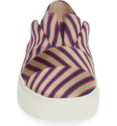 Shop Cecelia New York Rooney Slip-on Sneaker In Red/ White/ Blue Fabric