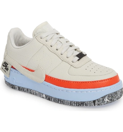 Nike Air Force 1 Jester Xx Textured-leather Sneakers In Light Bone/ Team  Orange | ModeSens