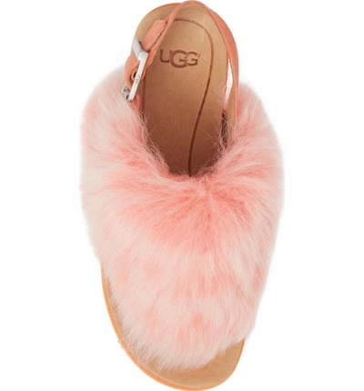 Shop Ugg Holly Genuine Shearling Sandal In Fusion Coral