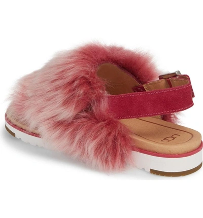 Shop Ugg Holly Genuine Shearling Sandal In Cerise