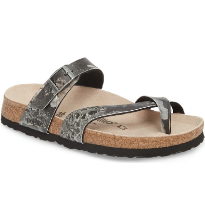 Shop Birkenstock Tabora Birko-flor Slide Sandal In Crystal Black Leather